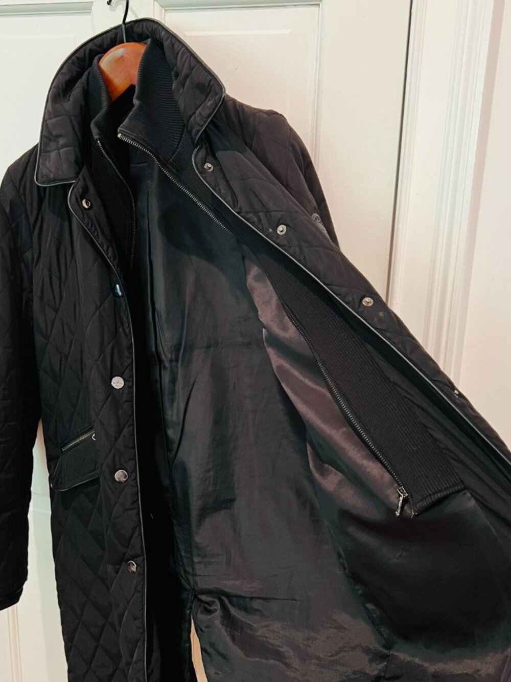 Lauren Ralph Lauren black diamond-quilted coat Size Large - Picture 4 of 16